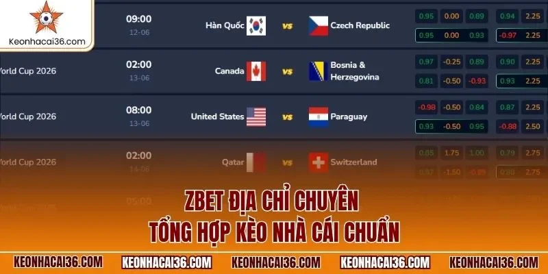 ZBET địa chỉ chuyên tổng hợp kèo nhà cái chuẩn